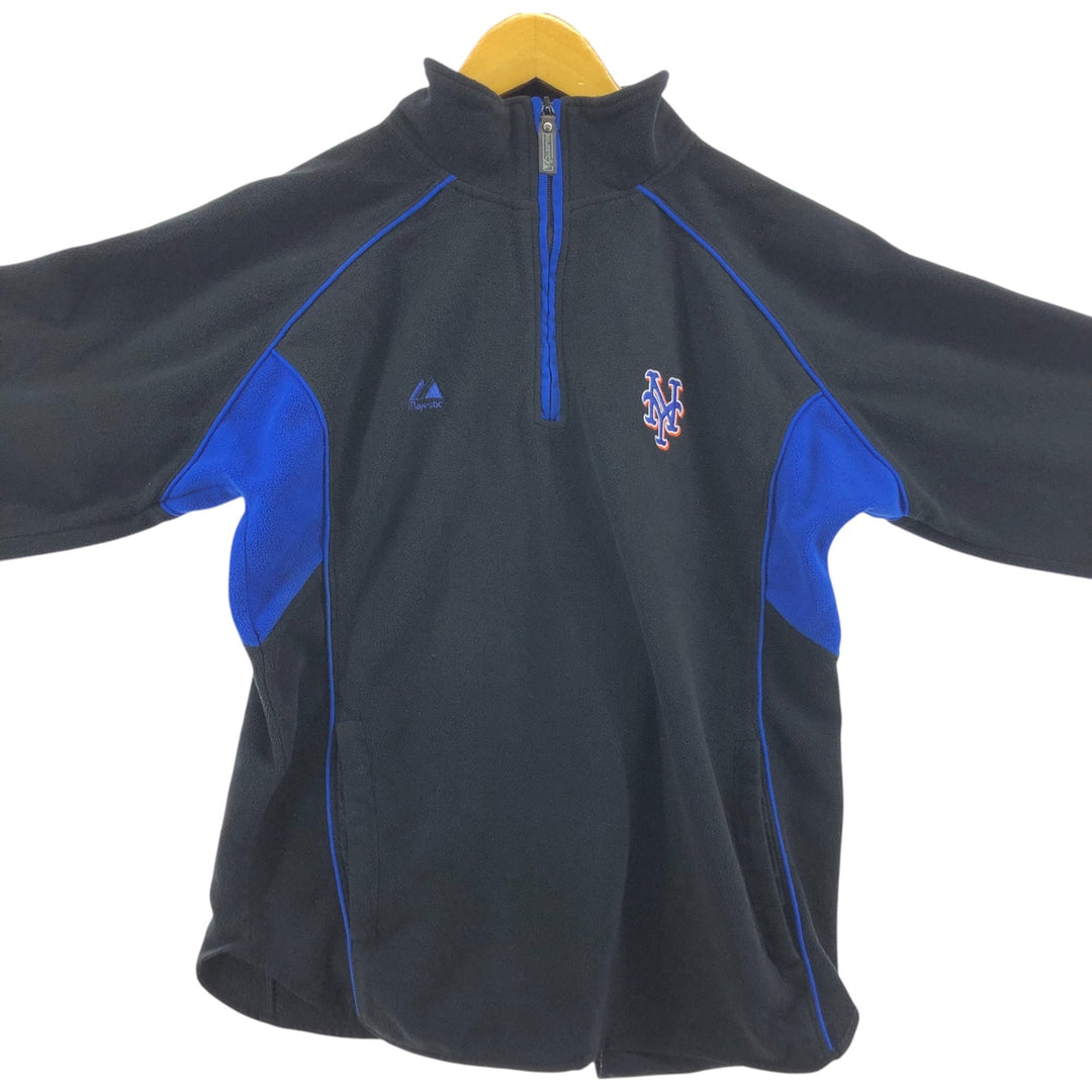 90s~00'S Majestic New York Mets Half Zip Fleece Pullover Men's L size /eaa455604