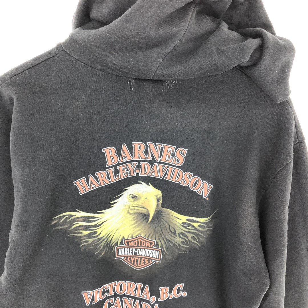 Harley-Davidson Eagle Pattern Back Print Sweatshirt Full Zip Hoodie Men's M Size / eaa455655