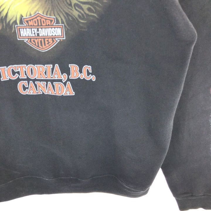 Harley-Davidson Eagle Pattern Back Print Sweatshirt Full Zip Hoodie Men's M Size / eaa455655