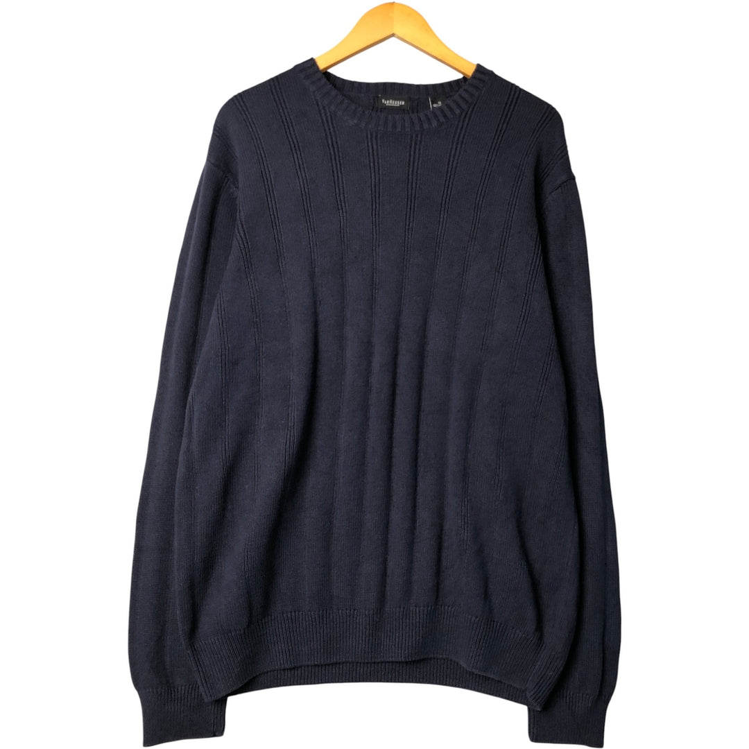 Van Heusen cotton knit sweater, men's size XL cotton navy blue type Vintage Second Hand