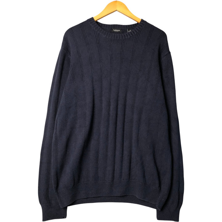 Van Heusen cotton knit sweater, men's size XL cotton navy blue type Vintage Second Hand