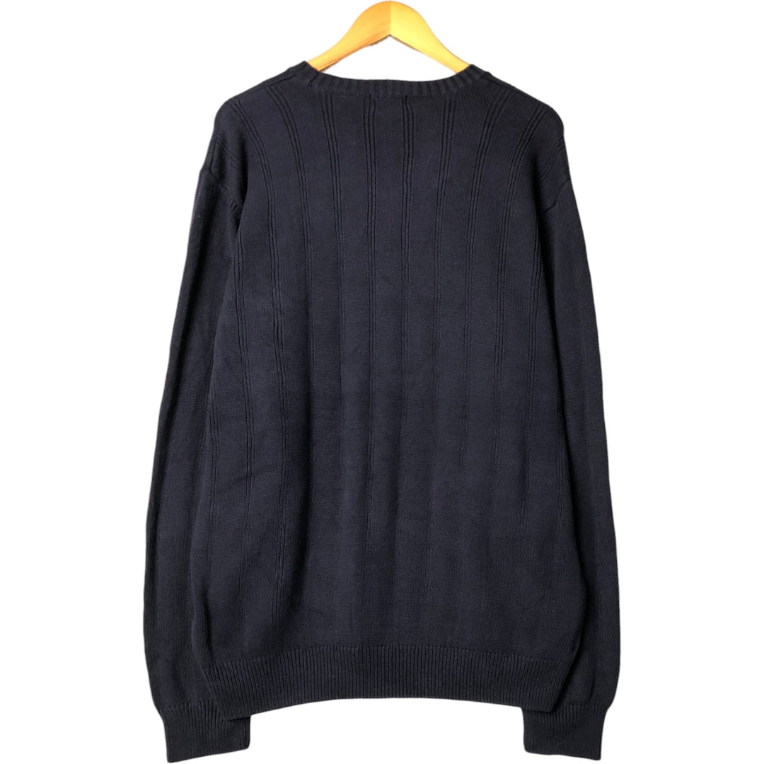 Van Heusen cotton knit sweater, men's size XL cotton navy blue type Vintage Second Hand