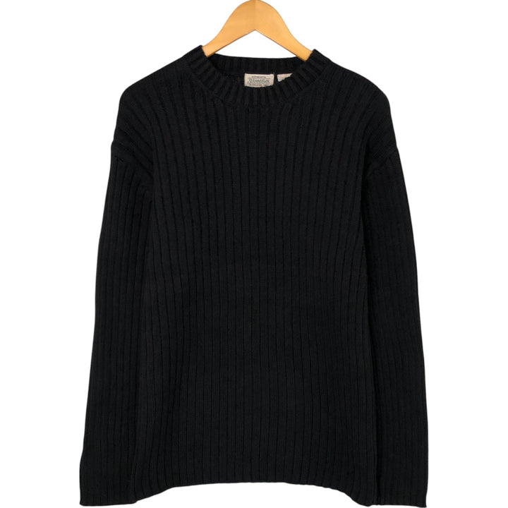 ST.JOHN'S BAY Cotton knit sweater, size L for men cotton black type Vintage Second Hand