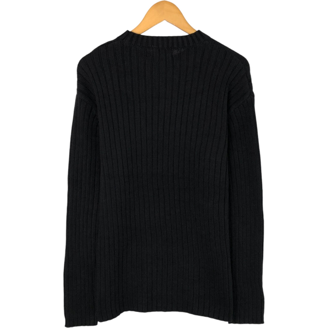 ST.JOHN'S BAY Cotton knit sweater, size L for men cotton black type Vintage Second Hand
