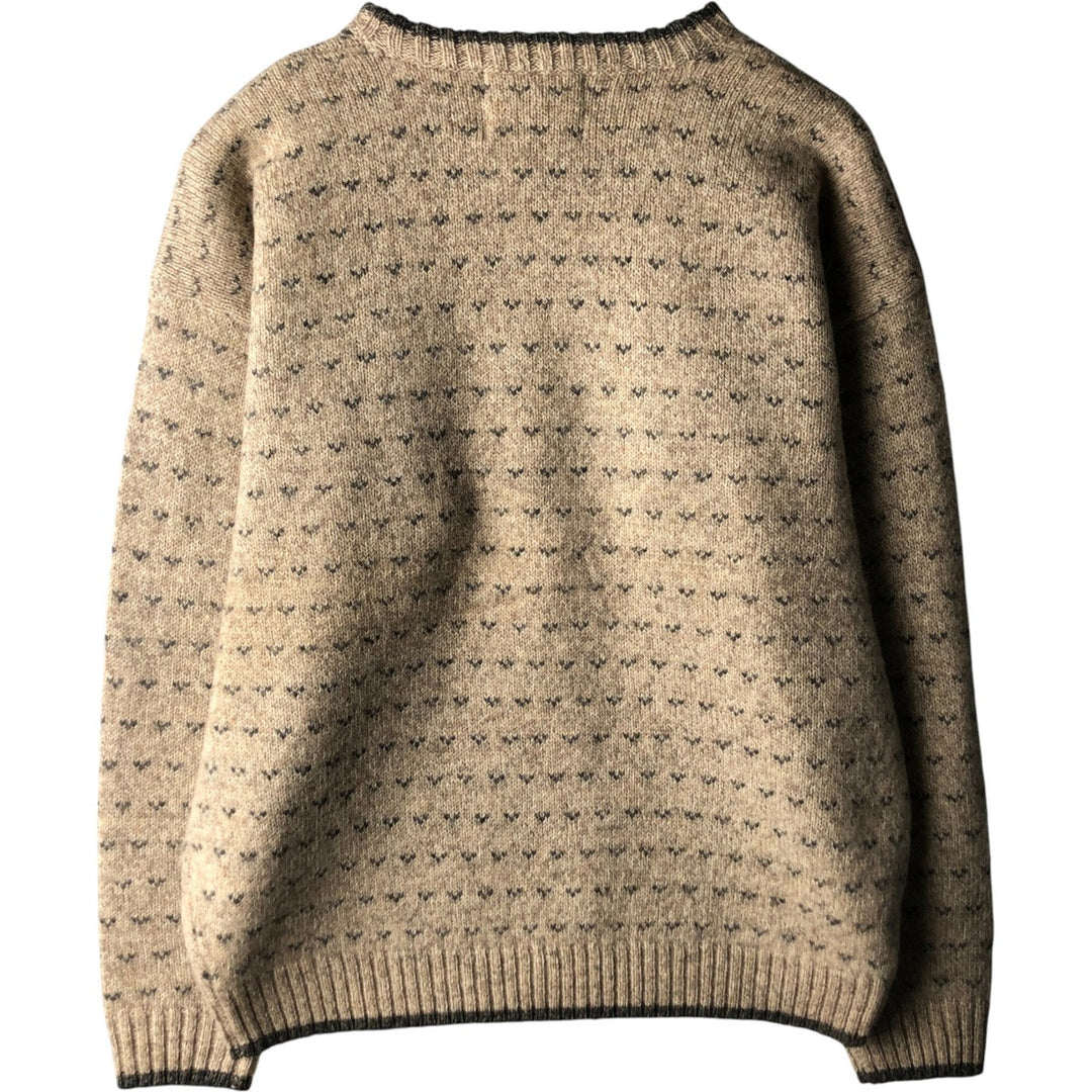 2000'S WOOLRICH Birdseye Pattern Wool Knit Sweater, Men's XL wool Beige type Vintage Second Hand