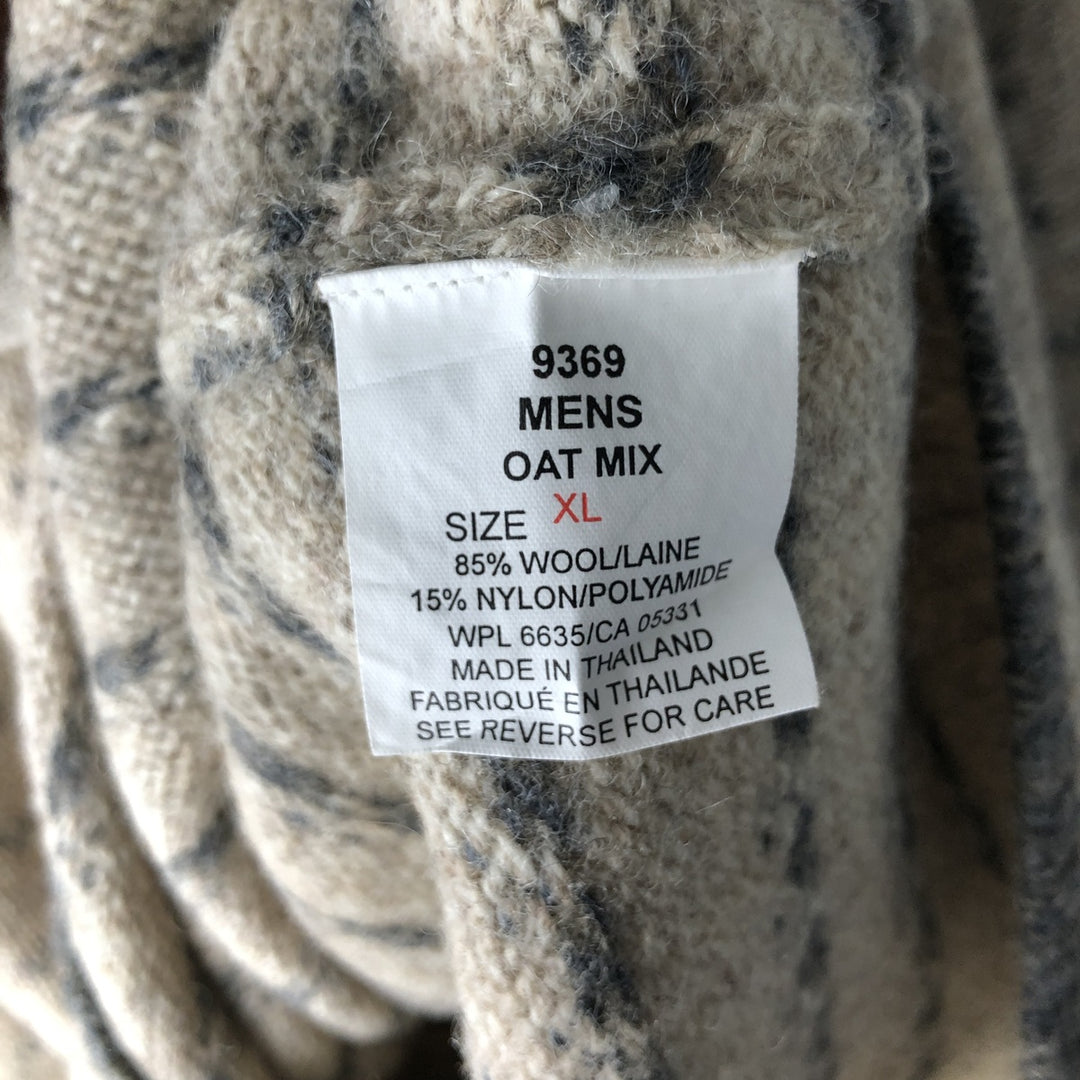 2000'S WOOLRICH Birdseye Pattern Wool Knit Sweater, Men's XL wool Beige type Vintage Second Hand