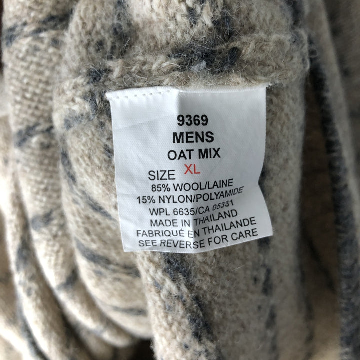 2000'S WOOLRICH Birdseye Pattern Wool Knit Sweater, Men's XL wool Beige type Vintage Second Hand