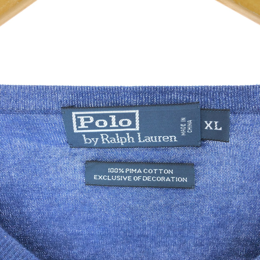 Ralph Lauren POLO by Ralph Lauren V-neck Pima cotton knit sweater Men's XL size /eaa455827