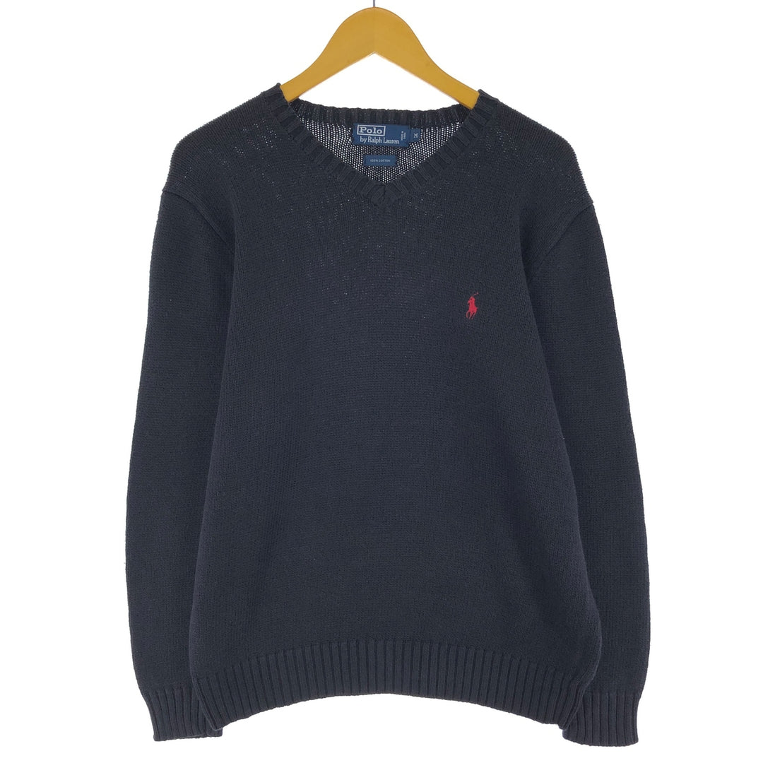 90'S Ralph Lauren POLO by Ralph Lauren V-neck cotton knit sweater, men's size M / eaa455857