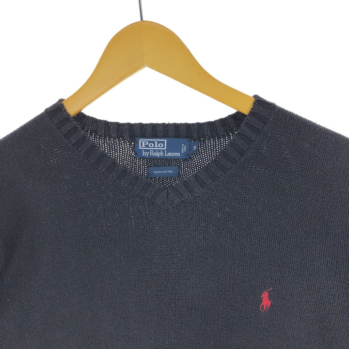 90'S Ralph Lauren POLO by Ralph Lauren V-neck cotton knit sweater, men's size M / eaa455857