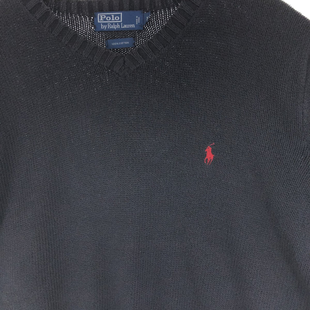 90'S Ralph Lauren POLO by Ralph Lauren V-neck cotton knit sweater, men's size M / eaa455857