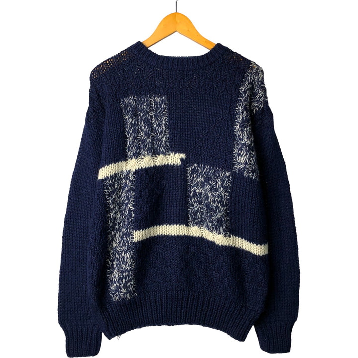 PERMIT PLATINUM All-Over Print Acrylic Knit Sweater, Men's Size XL acrylic blue type Vintage Second Hand