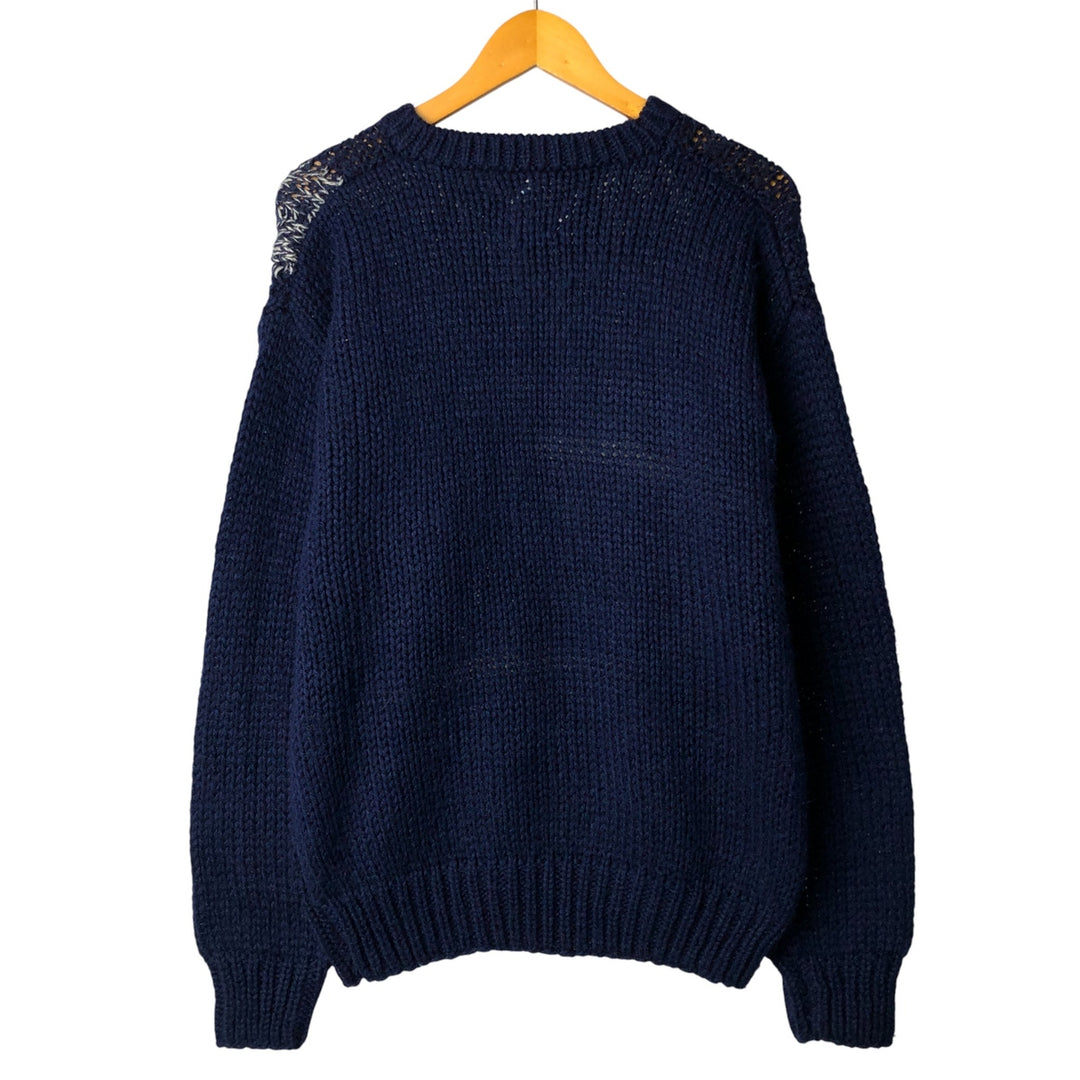 PERMIT PLATINUM All-Over Print Acrylic Knit Sweater, Men's Size XL acrylic blue type Vintage Second Hand