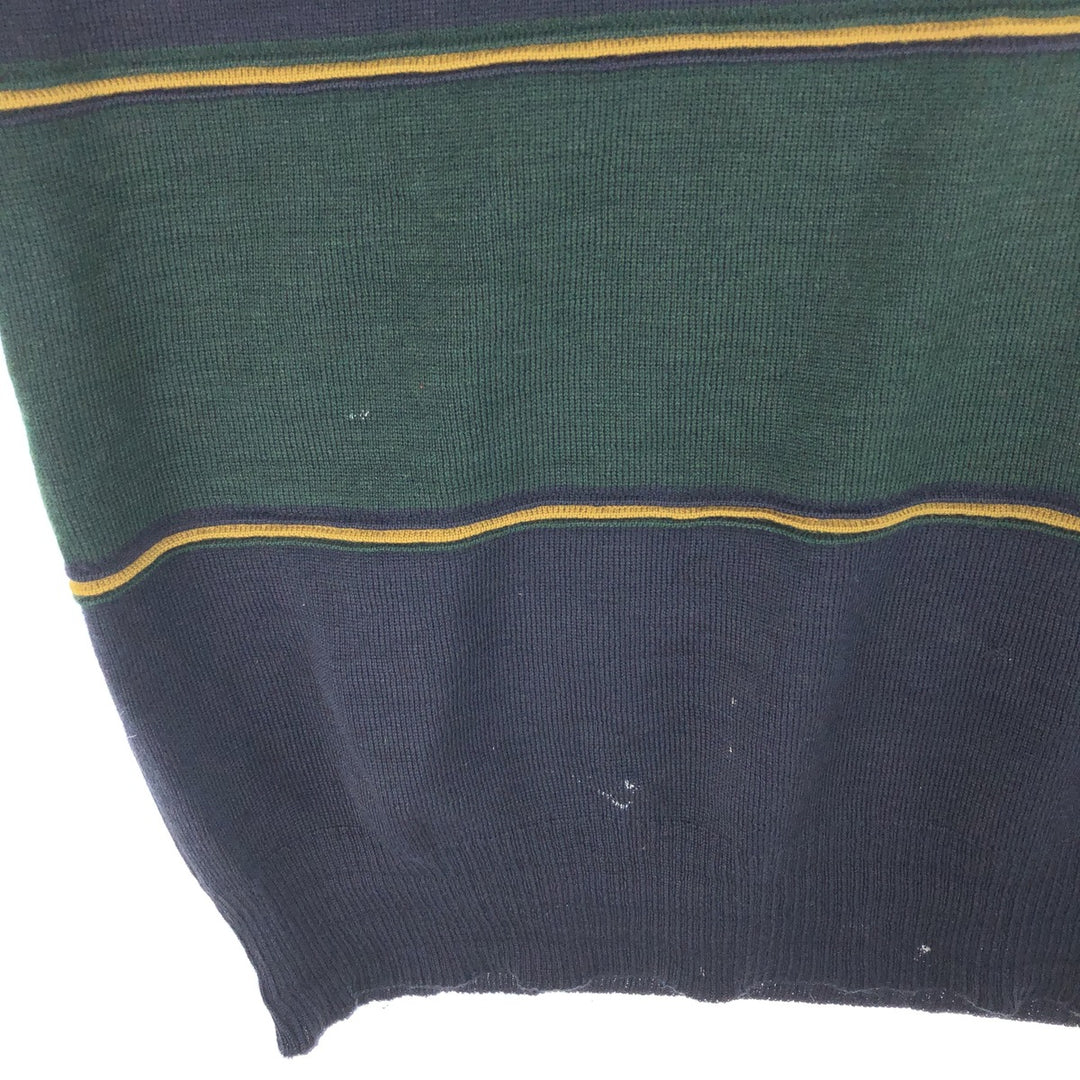 BELIKA Border Pattern Polo Knit Sweater Men's XL Size /eaa455915