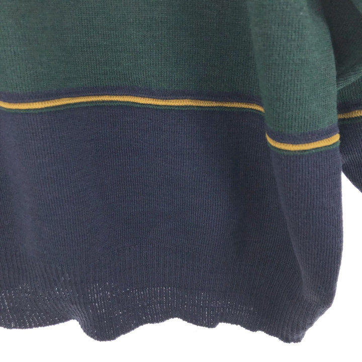 BELIKA Border Pattern Polo Knit Sweater Men's XL Size /eaa455915