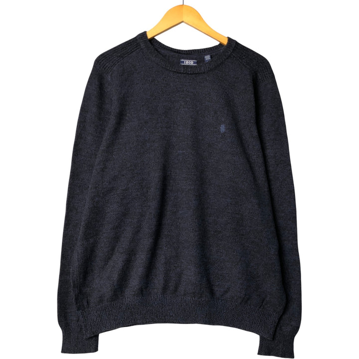 IZOD knit sweater, men's size L unclear navy blue type Vintage Second Hand