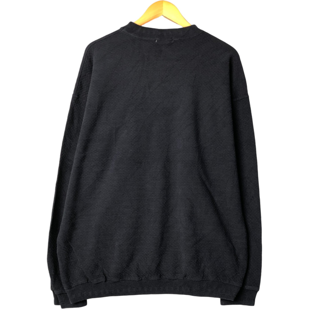 ASH CITY Cotton Knit Sweater, Made in Canada, Men's Size L cotton navy blue type Vintage Second Hand