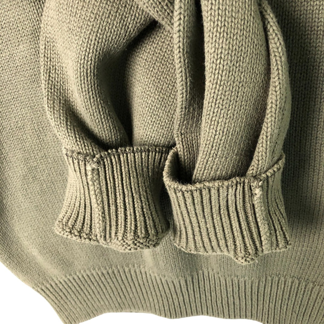 Tommy Hilfiger Cotton Knit Sweater, Men's Size S cotton Khaki type sage green Vintage Second Hand
