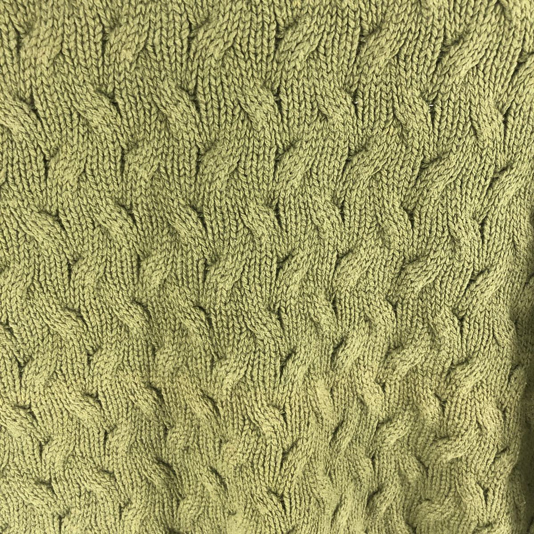 80'S Banana Republic Cable Knit Cotton Sweater Made in USA Men's Size L Vintage cotton green type Vintage Second Hand