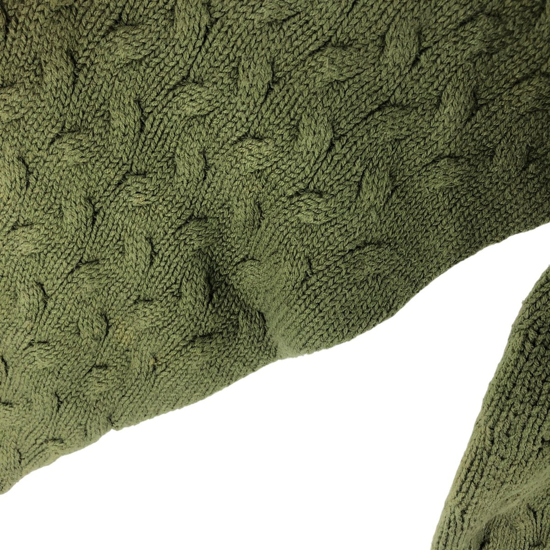 80'S Banana Republic Cable Knit Cotton Sweater Made in USA Men's Size L Vintage cotton green type Vintage Second Hand