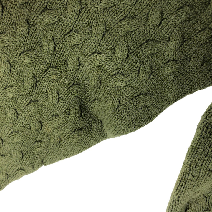 80'S Banana Republic Cable Knit Cotton Sweater Made in USA Men's Size L Vintage cotton green type Vintage Second Hand