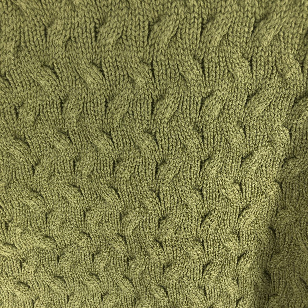 80'S Banana Republic Cable Knit Cotton Sweater Made in USA Men's Size L Vintage cotton green type Vintage Second Hand