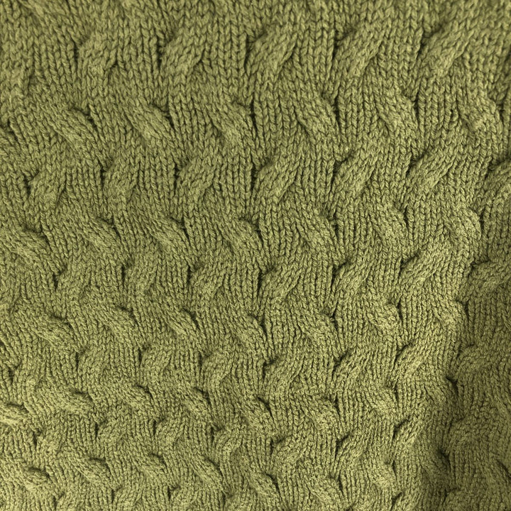 80'S Banana Republic Cable Knit Cotton Sweater Made in USA Men's Size L Vintage cotton green type Vintage Second Hand