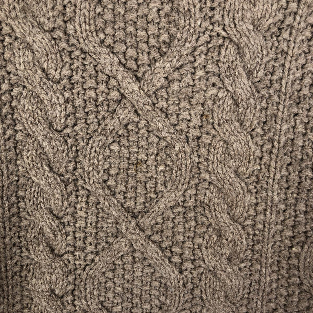 Vintage 90'S J.Crew HANDKNIT Fisherman Aran Knit Sweater, Men's Size Medium shetland wool gray type Vintage Second Hand