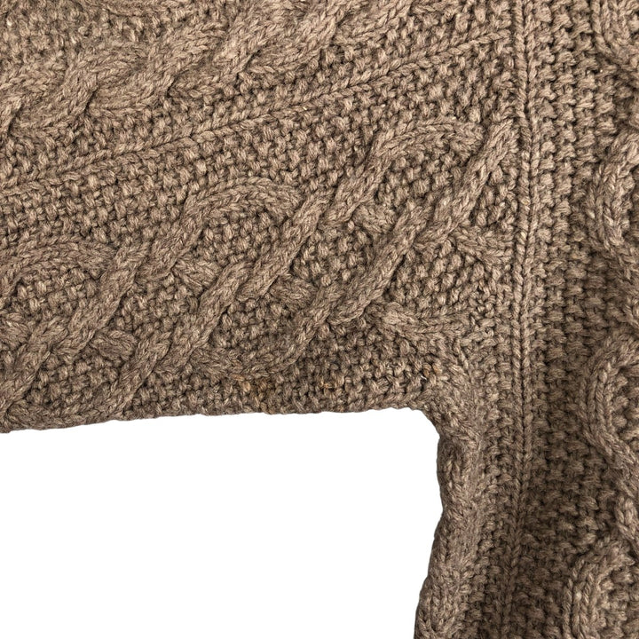 Vintage 90'S J.Crew HANDKNIT Fisherman Aran Knit Sweater, Men's Size Medium shetland wool gray type Vintage Second Hand