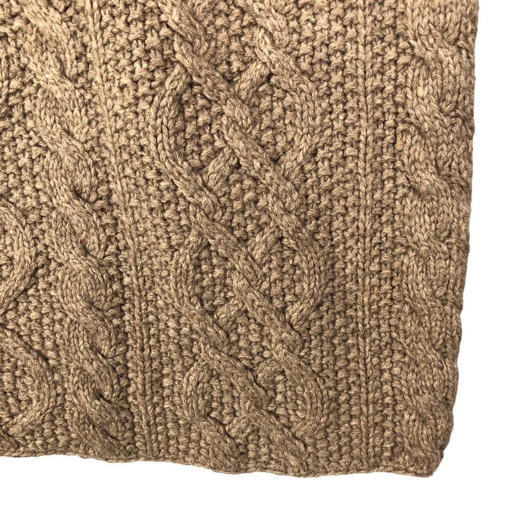 Vintage 90'S J.Crew HANDKNIT Fisherman Aran Knit Sweater, Men's Size Medium shetland wool gray type Vintage Second Hand