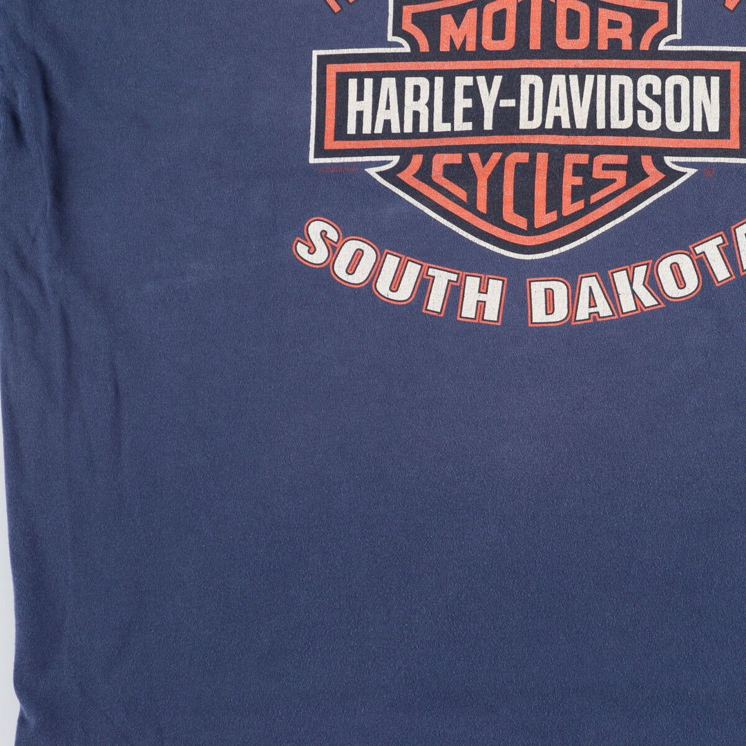 00'S Harley-Davidson Hanes Motorcycle Bike T-shirt Made in USA Men's XL /eaa456129