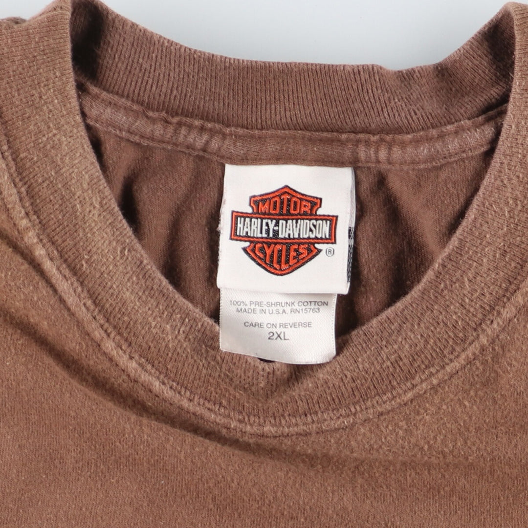 00'S Harley-Davidson Hanes Motorcycle Bike T-shirt Made in USA Men's XXL /eaa456135