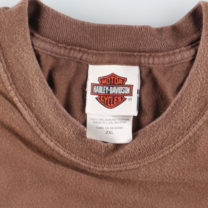 00'S Harley-Davidson Hanes Motorcycle Bike T-shirt Made in USA Men's XXL /eaa456135