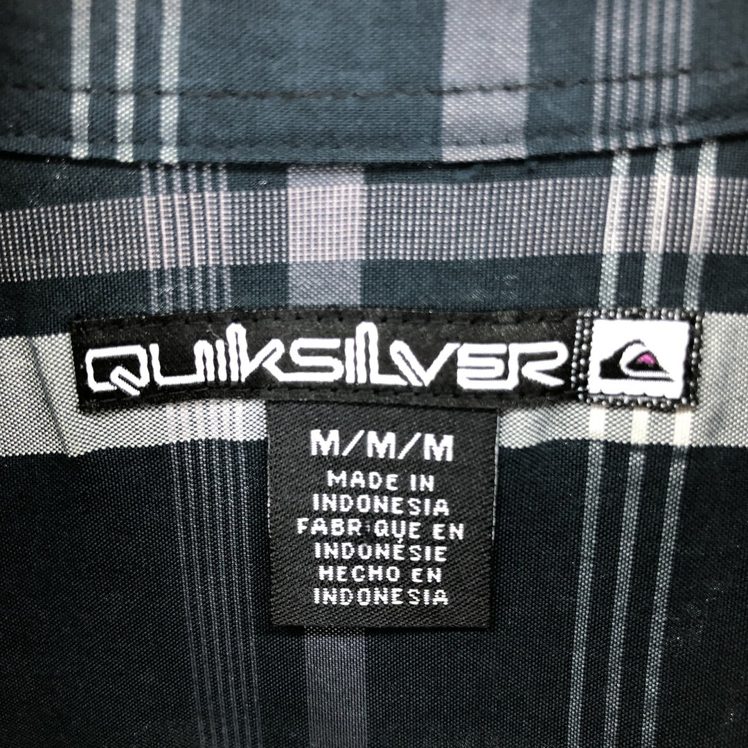 QUIKSILVER Check Pattern Short Sleeve Rayon Shirt Men's L /eaa456252