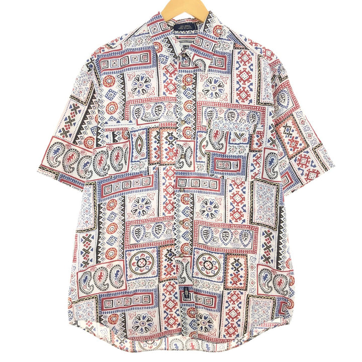 90'S Lee all-over print short sleeve cotton x linen shirt men's XL vintage /eaa456255