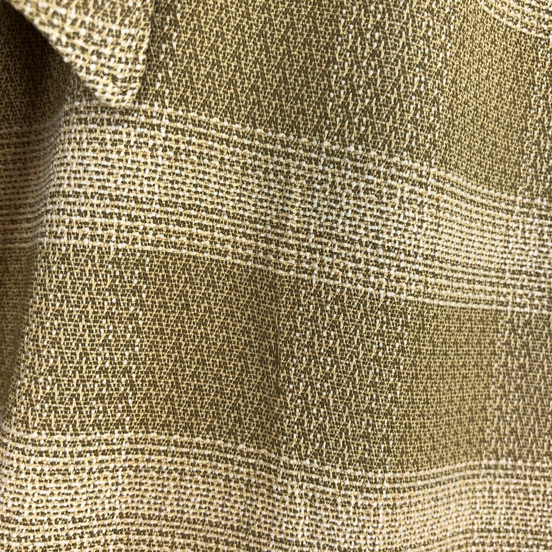 THE NORTH FACE Check Pattern Short Sleeve Polyester Shirt, Men's XL polyester ocher yellow type Vintage Second Hand