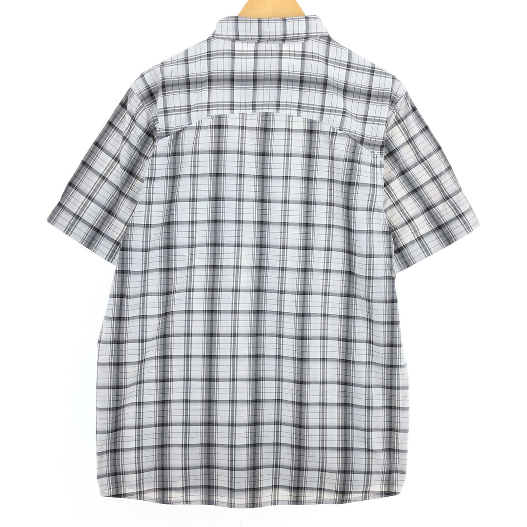 THE NORTH FACE Check Pattern Short Sleeve Nylon Shirt, Men's L Nylon white type Vintage Second Hand