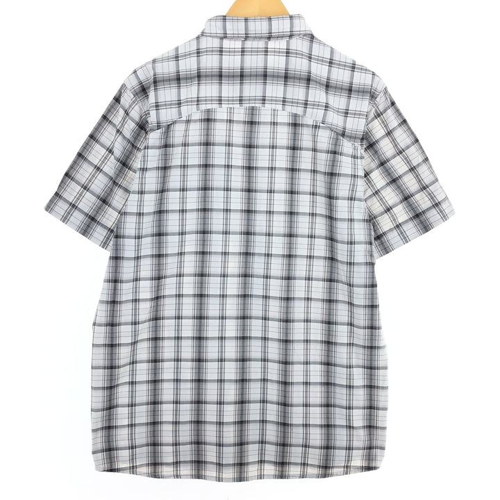 THE NORTH FACE Check Pattern Short Sleeve Nylon Shirt, Men's L Nylon white type Vintage Second Hand