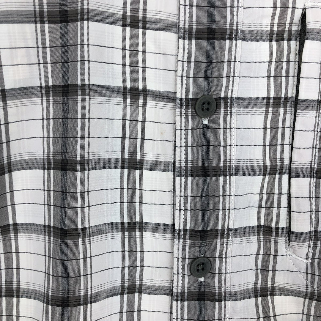 THE NORTH FACE Check Pattern Short Sleeve Nylon Shirt, Men's L Nylon white type Vintage Second Hand
