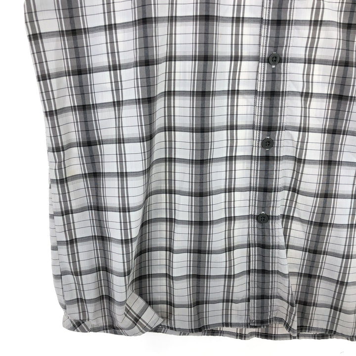 THE NORTH FACE Check Pattern Short Sleeve Nylon Shirt, Men's L Nylon white type Vintage Second Hand