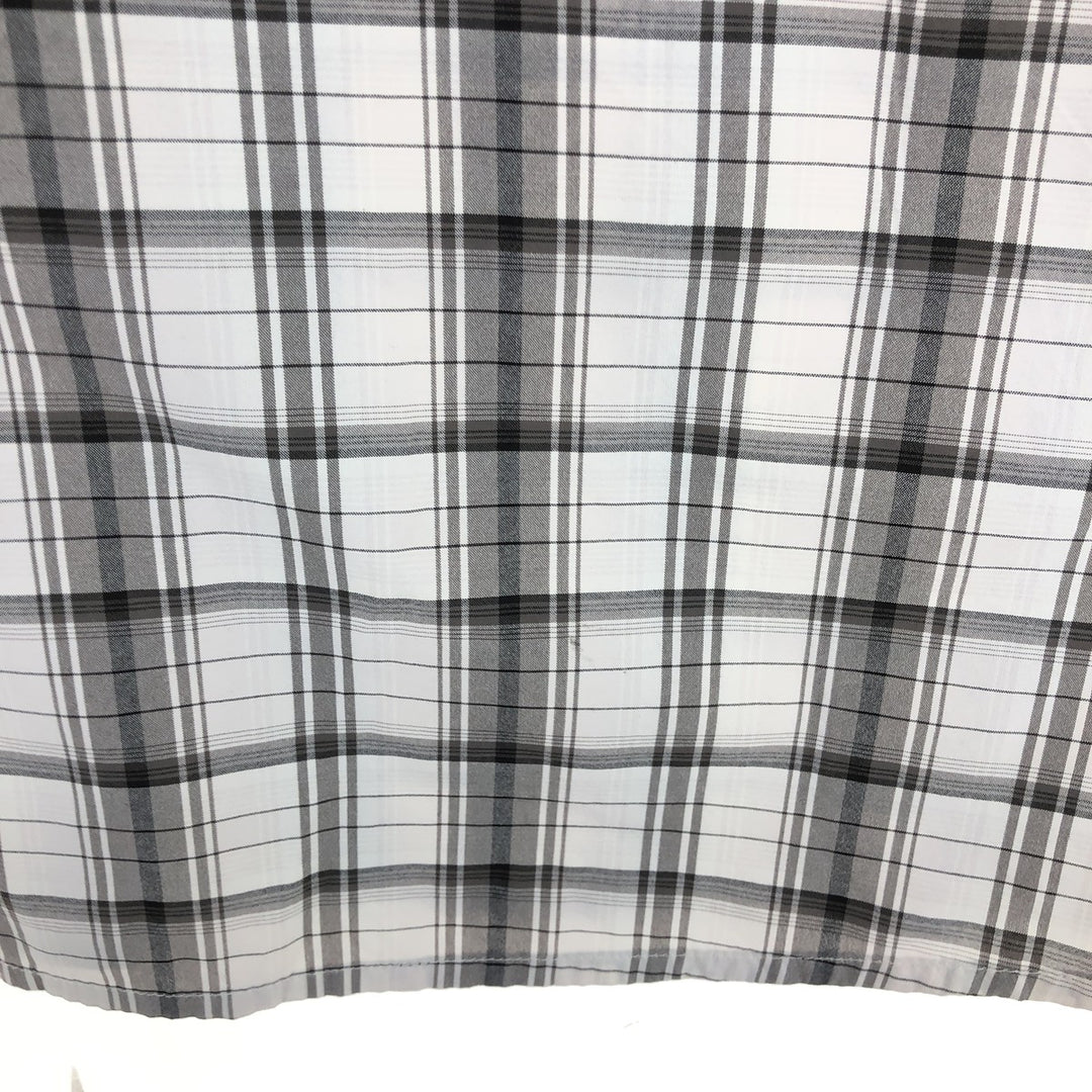THE NORTH FACE Check Pattern Short Sleeve Nylon Shirt, Men's L Nylon white type Vintage Second Hand