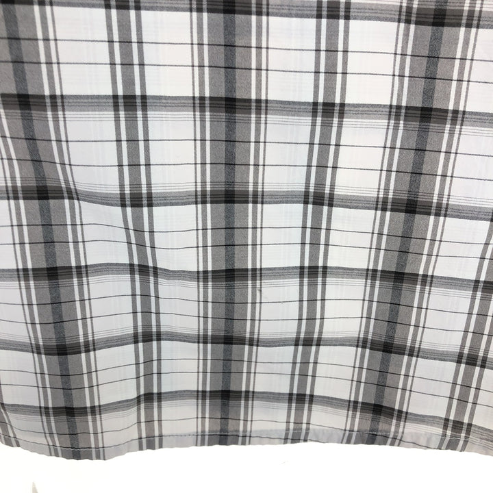 THE NORTH FACE Check Pattern Short Sleeve Nylon Shirt, Men's L Nylon white type Vintage Second Hand