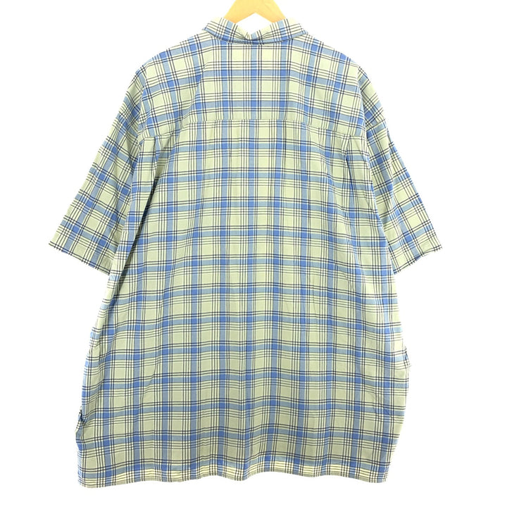 Big size 00'S Eddie Bauer short sleeve cotton check shirt men's XXXL /eaa456268