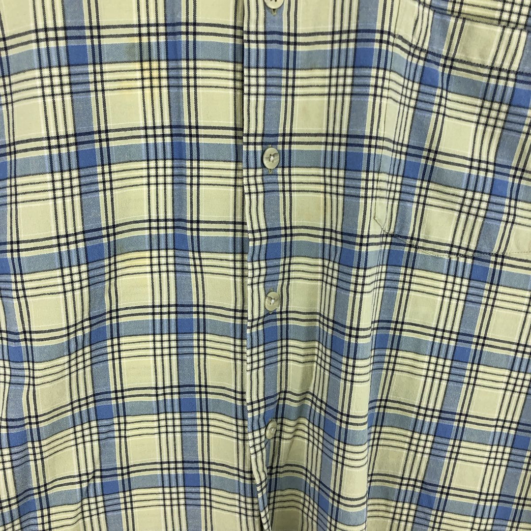 Big size 00'S Eddie Bauer short sleeve cotton check shirt men's XXXL /eaa456268