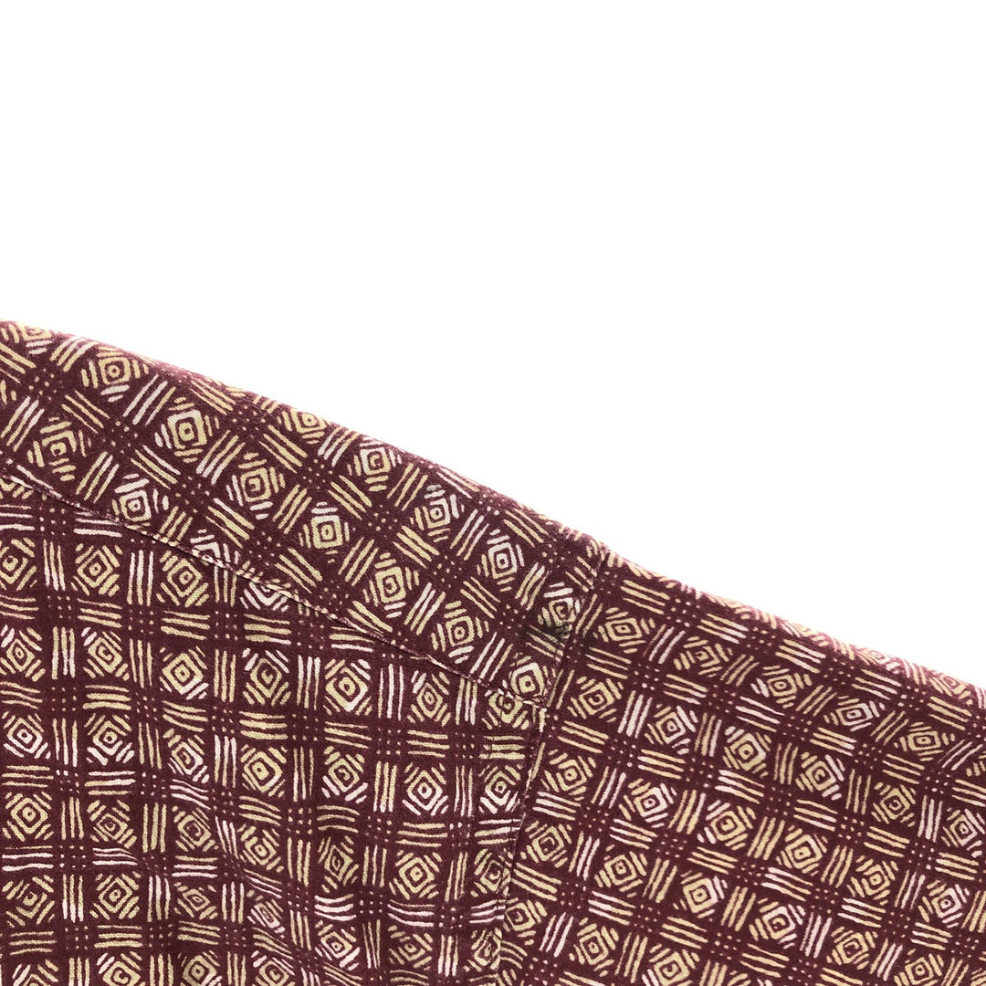 90'S LLBean all-over print short sleeve open collar cotton shirt men's XL vintage /eaa456274