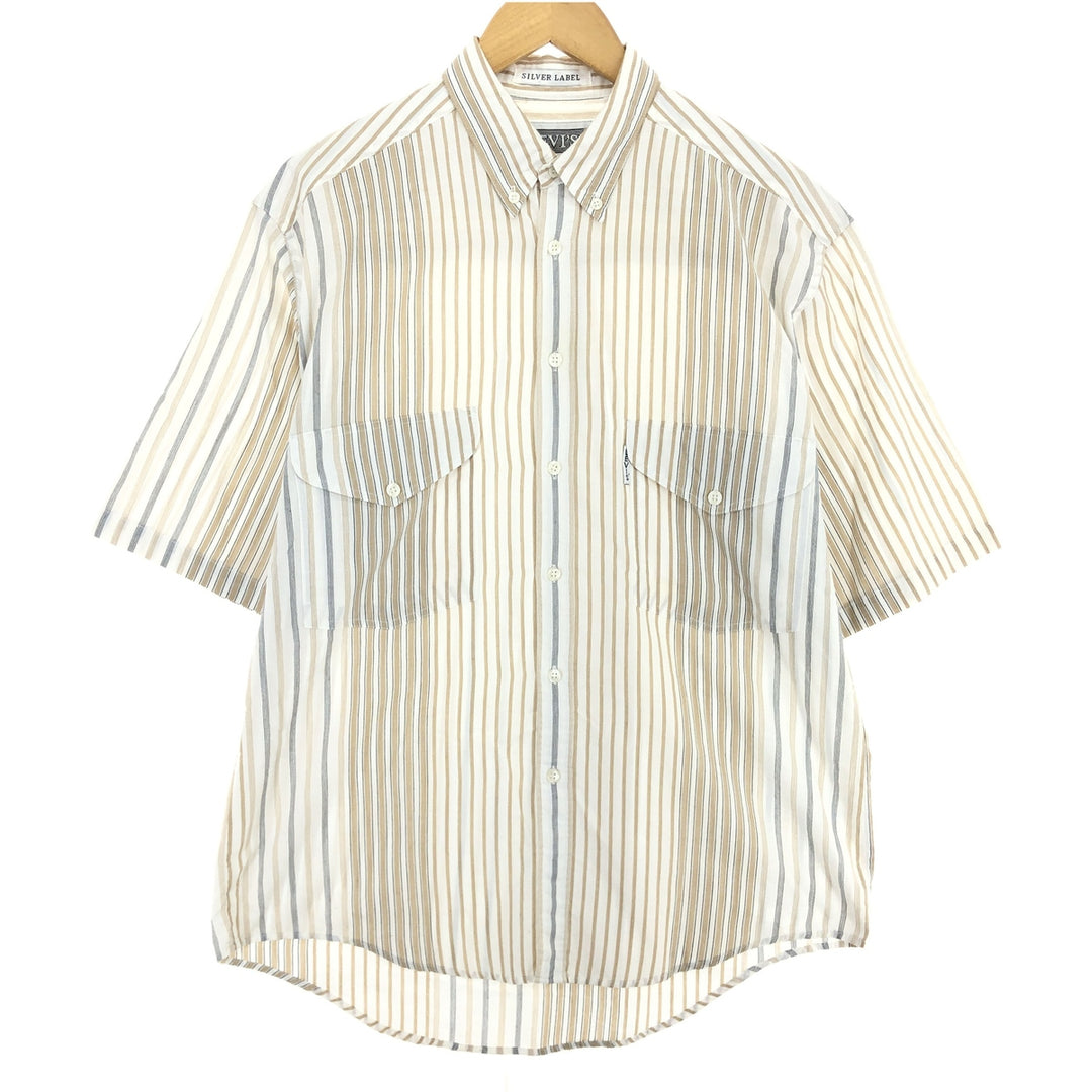 90'S Levi's SILVER LABEL short sleeve button down striped shirt men's L vintage /eaa456277