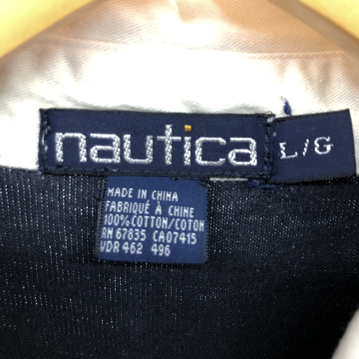 90'S NAUTICA Long Sleeve Rugby Shirt Men's L Long Sleeve Vintage /eaa456308