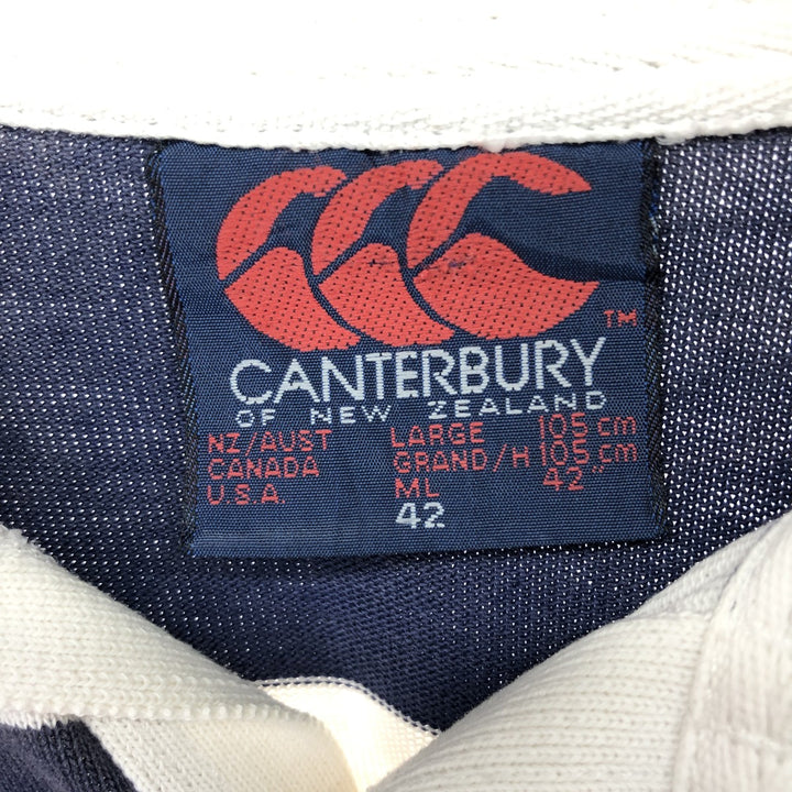 90'S Canterbury Border Pattern Long Sleeve Rugby Shirt Men's L Vintage /eaa456313