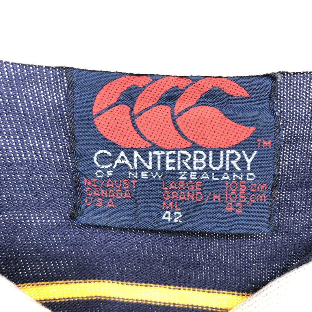 90'S Canterbury Border Pattern Long Sleeve Rugby Shirt Men's L Vintage /eaa456315