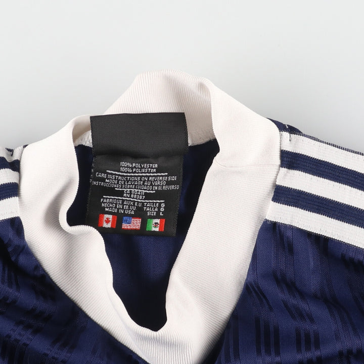 80'S Adidas High Neck Soccer Jersey Game Shirt Made in USA Men's L Vintage /eaa456316